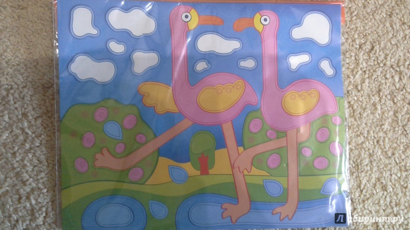 Иллюстрация 2 из 2 для Картинка из помпонов и фольги "Фламинго" (2744) | Лабиринт - игрушки. Источник: Теплова  Юлия