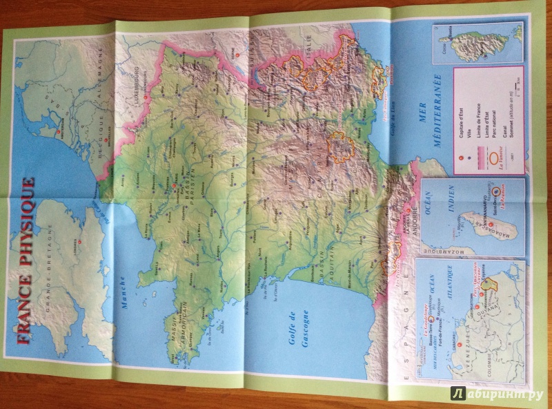 Иллюстрация 5 из 5 для Французский язык. Физическая карта Франции (настенная, на французском языке) - Григорьева, Згонник | Лабиринт - книги. Источник: Vi