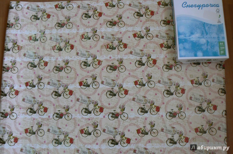 Иллюстрация 3 из 6 для Бумага упаковочная "Велосипед" (39496) | Лабиринт - сувениры. Источник: Марина