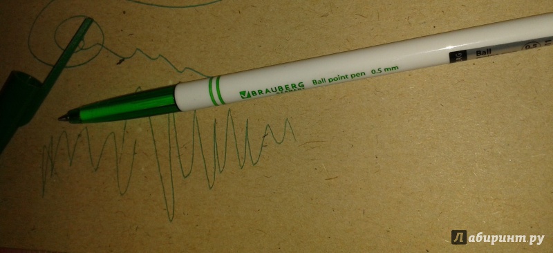Иллюстрация 8 из 13 для Ручка шариковая офисная, зеленая, 1 мм | Лабиринт - канцтовы. Источник: Написатель