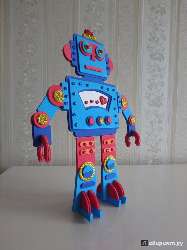 Иллюстрация 14 из 26 для Аппликация-конструктор 3D "Ретро-робот", 121 деталь (97007) | Лабиринт - игрушки. Источник: R.O.S.S.