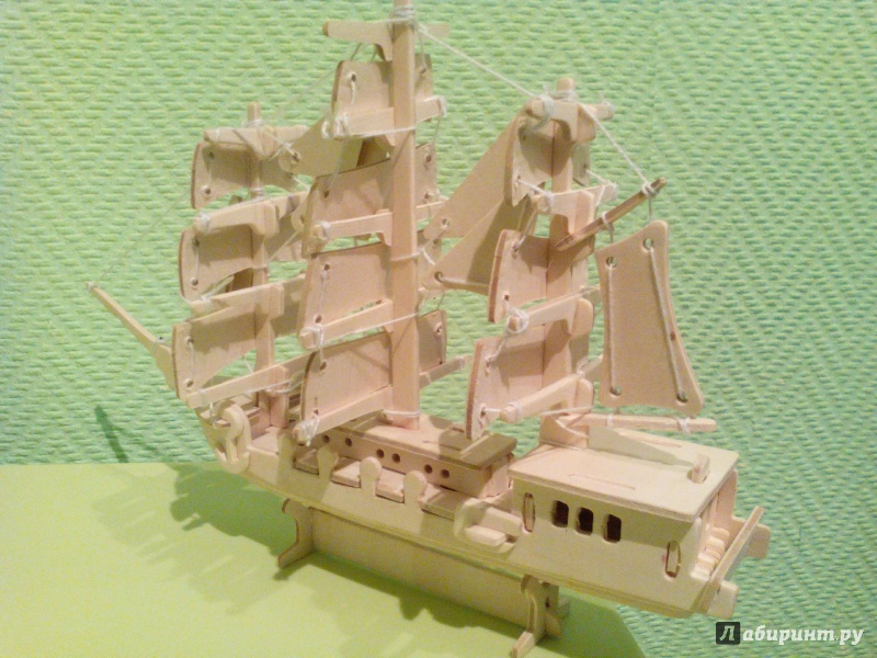 Иллюстрация 6 из 16 для Модель сборная деревянная модель Парусник | Лабиринт - игрушки. Источник: Sergey B.