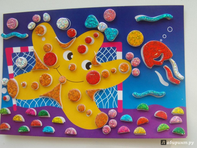 Иллюстрация 7 из 15 для Чудо-мастерская. Сверкающая мозаика "Рыбка. Морская звезда" (2774) | Лабиринт - игрушки. Источник: Elena Yudina