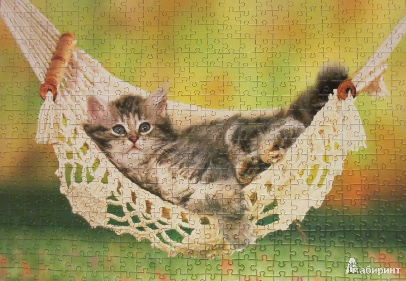 Иллюстрация 3 из 4 для Puzzle-500 "Котенок в гамаке" (В-51434) | Лабиринт - игрушки. Источник: ~Tasha~