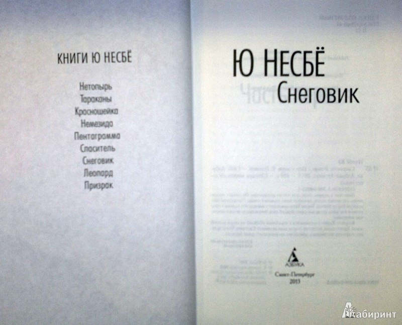 Иллюстрация 4 из 10 для Снеговик - Ю Несбё | Лабиринт - книги. Источник: Леонид Сергеев