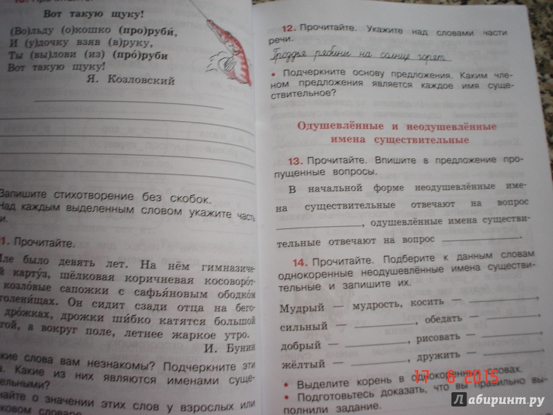 Родной русский язык 3 класс рабочая