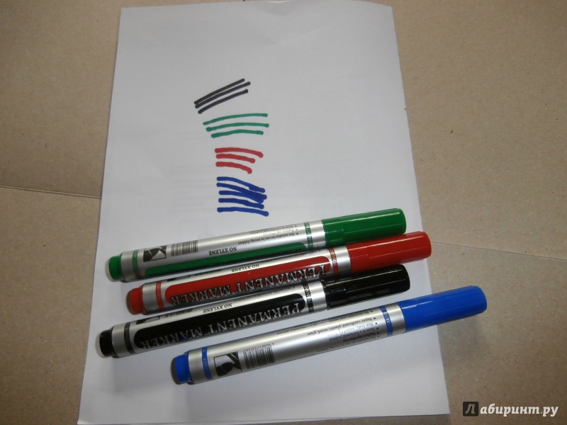 Иллюстрация 7 из 9 для Набор перманентных маркеров (4 цвета) (BM0034) | Лабиринт - канцтовы. Источник: Tiger.