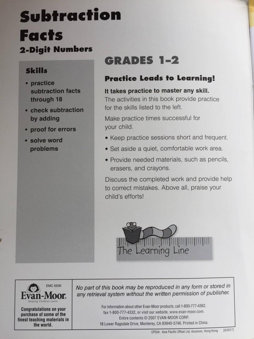Иллюстрация 4 из 17 для The Learning Line Workbook. Subtraction Facts, Grades 1-2 | Лабиринт - книги. Источник: u_p