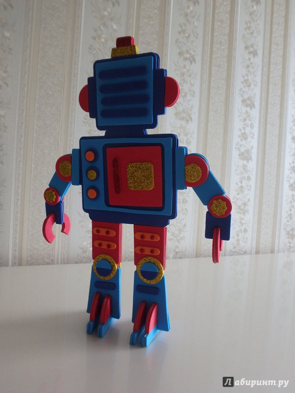 Иллюстрация 15 из 26 для Аппликация-конструктор 3D "Ретро-робот", 121 деталь (97007) | Лабиринт - игрушки. Источник: R.O.S.S.
