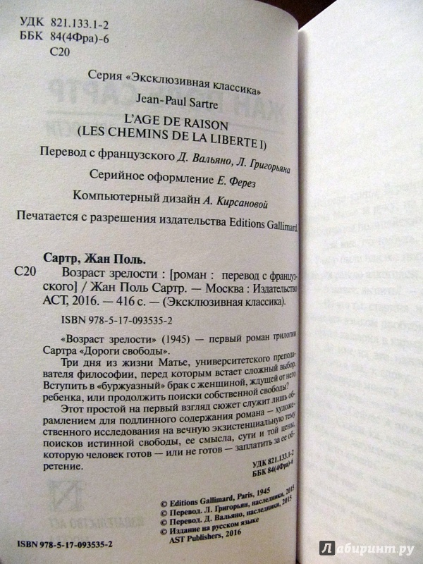 Иллюстрация 21 из 21 для Возраст зрелости - Жан-Поль Сартр | Лабиринт - книги. Источник: Шкиль  Екатерина