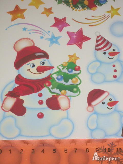 Иллюстрация 5 из 15 для Новогодние наклейки "Снеговик" | Лабиринт - игрушки. Источник: Iwolga