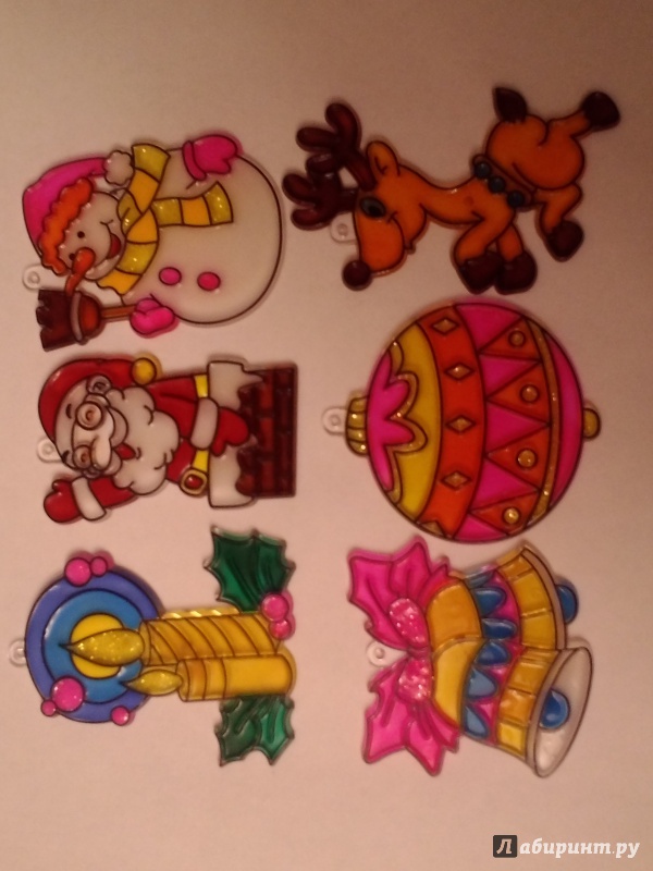 Иллюстрация 9 из 9 для Набор мини-витражей "Дед Мороз" (6 штук) (23870) | Лабиринт - игрушки. Источник: Регинская  Наталья