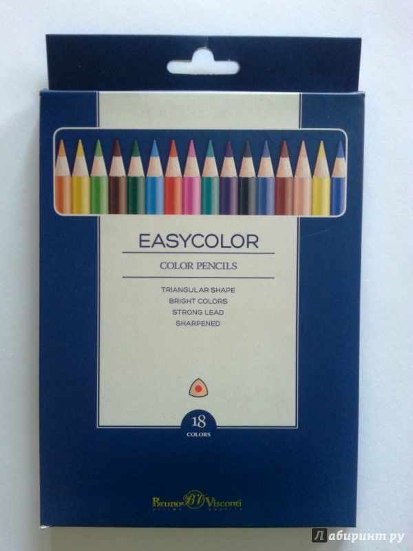 Иллюстрация 6 из 11 для Карандаши цветные Easycolor, 18 цветов, трехгранные | Лабиринт - канцтовы. Источник: Татьяна
