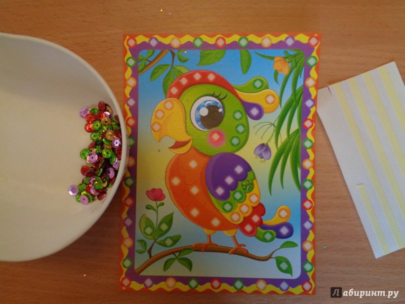 Иллюстрация 4 из 7 для Набор для детского творчества. Изготовление картины в техники мозаики "Попугайчик" (АМ 42-003) | Лабиринт - игрушки. Источник: ЕККА