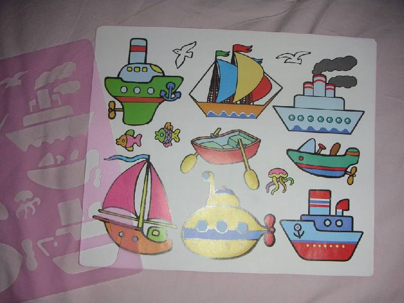 Иллюстрация 3 из 9 для Трафареты пластиковые 1619 Морской транспорт | Лабиринт - игрушки. Источник: kisska