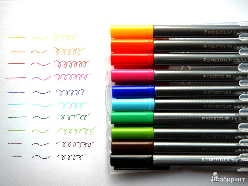 Иллюстрация 3 из 5 для Капиллярная ручка "Triplus Liner" 0,3 мм, 10 цветов (334SB10) | Лабиринт - канцтовы. Источник: YC