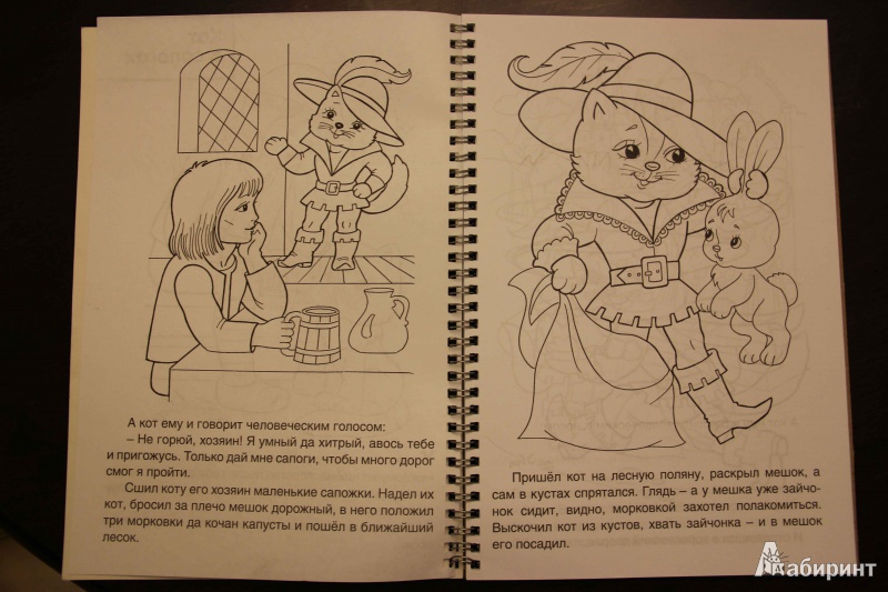 Иллюстрация 5 из 18 для 4 сказки в 1 раскраске: "Кот в сапогах. Три поросенка. Красная шапочка. Гуси-лебеди" | Лабиринт - книги. Источник: Vilvarin  Laurea