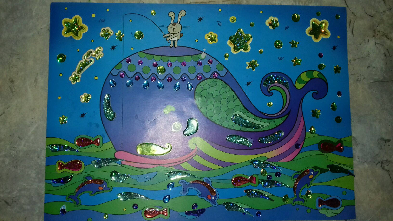 Иллюстрация 13 из 14 для Блестящая картинка "Кит и дельфины" (2702) | Лабиринт - игрушки. Источник: Назаренко  Марина