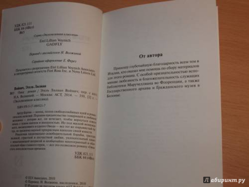 Иллюстрация 5 из 20 для Овод - Этель Войнич | Лабиринт - книги. Источник: Антонов  Дмитрий