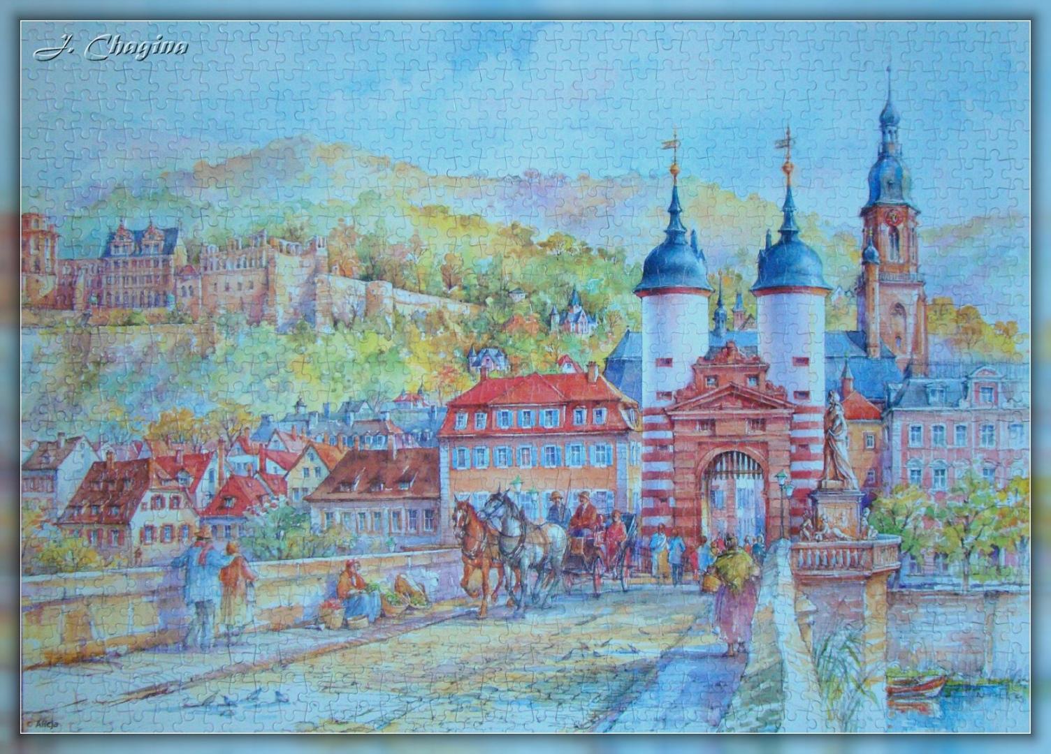Иллюстрация 10 из 11 для Puzzle-1000 "Гельдеберг. Замок и Старый Мост" (10080) | Лабиринт - игрушки. Источник: Чагина  Юлия Анатольевна