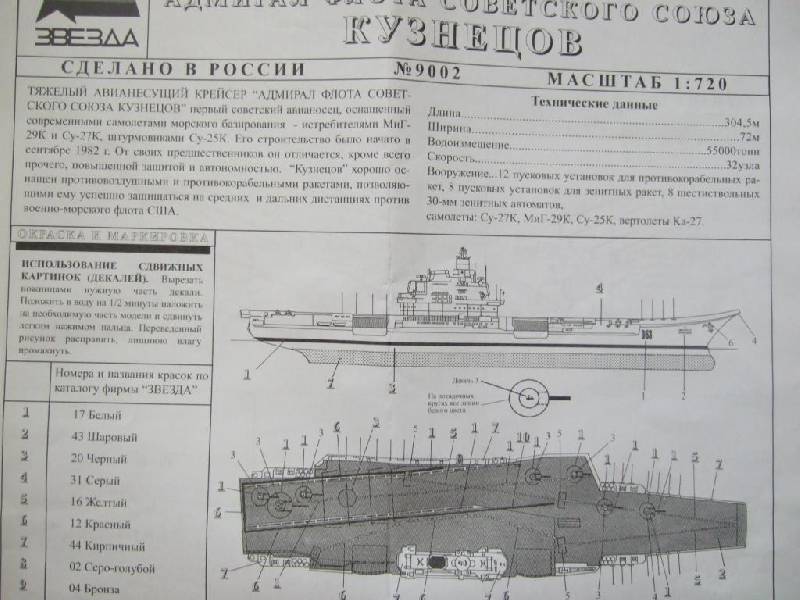 Иллюстрация 16 из 16 для Российский авианосец "Адмирал Кузнецов" (М:1/720) (9002) | Лабиринт - игрушки. Источник: Klyukofka