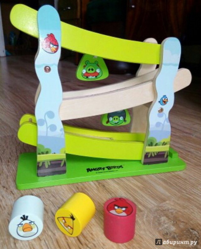 Иллюстрация 5 из 5 для Горка Angry Birds. Настольная игра с 3 фигурками | Лабиринт - игрушки. Источник: Ольга