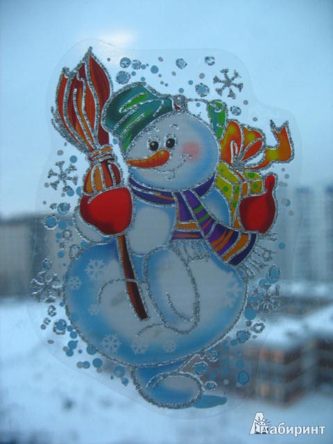 Иллюстрация 5 из 8 для Украшение новогоднее оконное "Снеговики" (26572) | Лабиринт - сувениры. Источник: kolobus