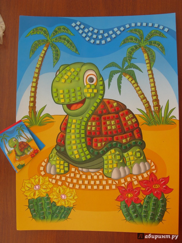 Иллюстрация 4 из 9 для Мерцающая мозаика на самоклеящейся основе "Черепаха" (С1573-27) | Лабиринт - игрушки. Источник: sova2128