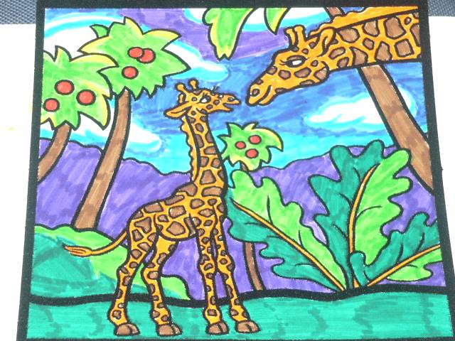 Иллюстрация 1 из 2 для Бархатные раскраски-мини. Жирафы | Лабиринт - игрушки. Источник: Ромашка:-)