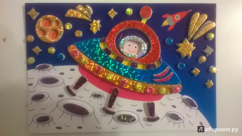 Иллюстрация 6 из 10 для Набор для детского творчества. Чудо-мастерская: сверкающая мозаика "Ракета. Летающая тарелка" (2780) | Лабиринт - игрушки. Источник: Чужова  Екатерина