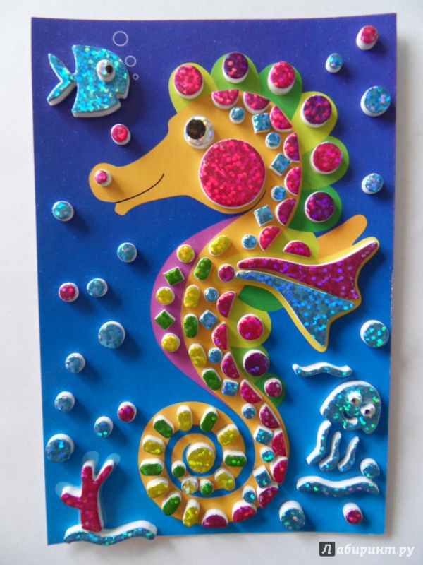 Иллюстрация 17 из 24 для Набор для детского творчества. Сверкающая мозаика "Морской конек. Морская черепаха" (2776) | Лабиринт - игрушки. Источник: Стучилин  Михаил