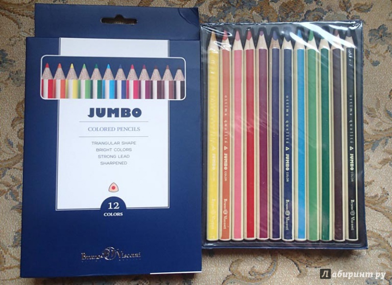 Иллюстрация 2 из 3 для Цветные карандаши утолщенные "JUMBO" 12 цветов (30-0006) | Лабиринт - канцтовы. Источник: yelli