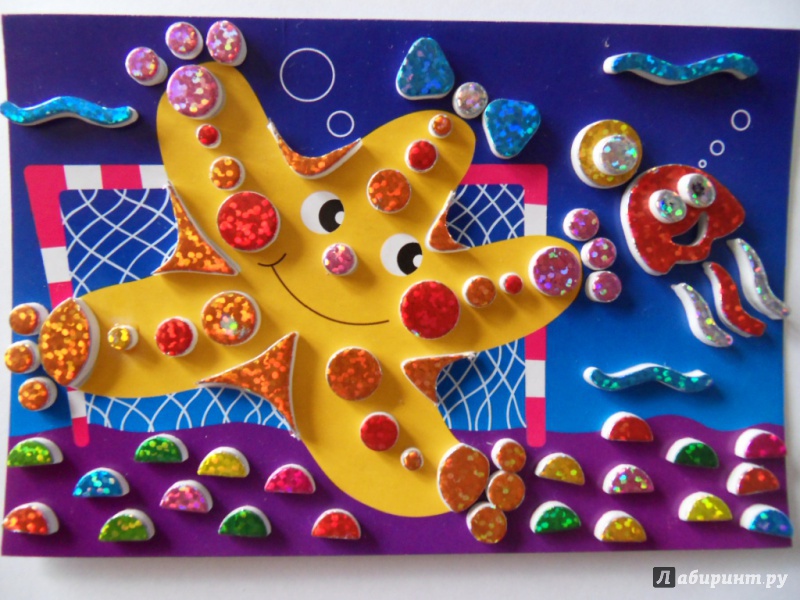 Иллюстрация 9 из 15 для Чудо-мастерская. Сверкающая мозаика "Рыбка. Морская звезда" (2774) | Лабиринт - игрушки. Источник: Стучилин  Михаил