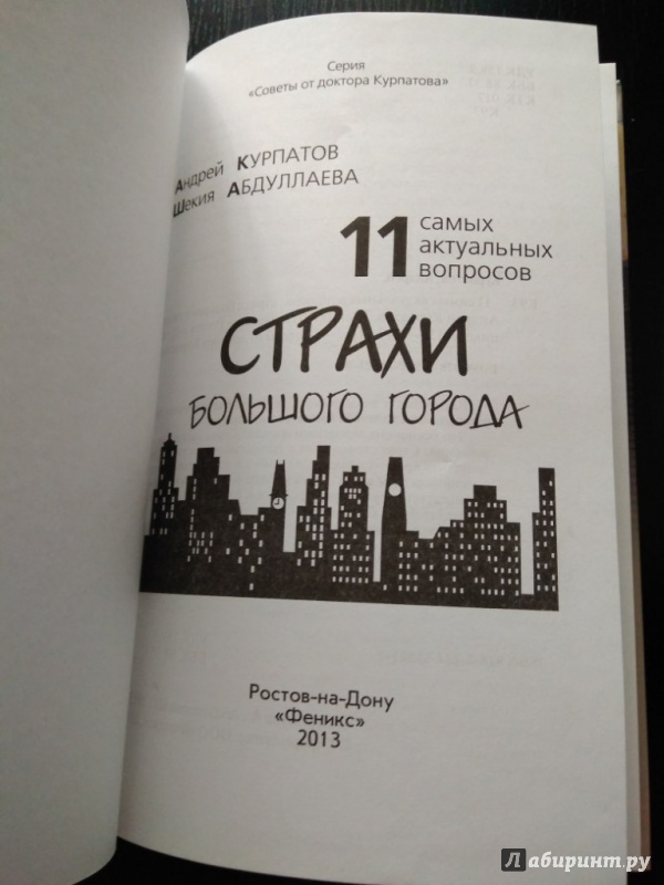 Иллюстрация 3 из 28 для 11 самых актуальных вопросов: страхи большого города - Курпатов, Абдуллаева | Лабиринт - книги. Источник: Тайна