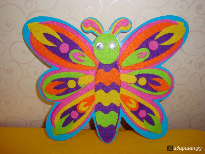 Иллюстрация 3 из 3 для Аппликация из фетра "Бабочка" (А5) (С2564-01) | Лабиринт - игрушки. Источник: Нанатик