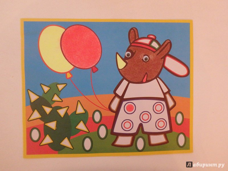 Иллюстрация 2 из 4 для Картинка из песка "Носорог с шариками" (2735) | Лабиринт - игрушки. Источник: R.O.S.S.