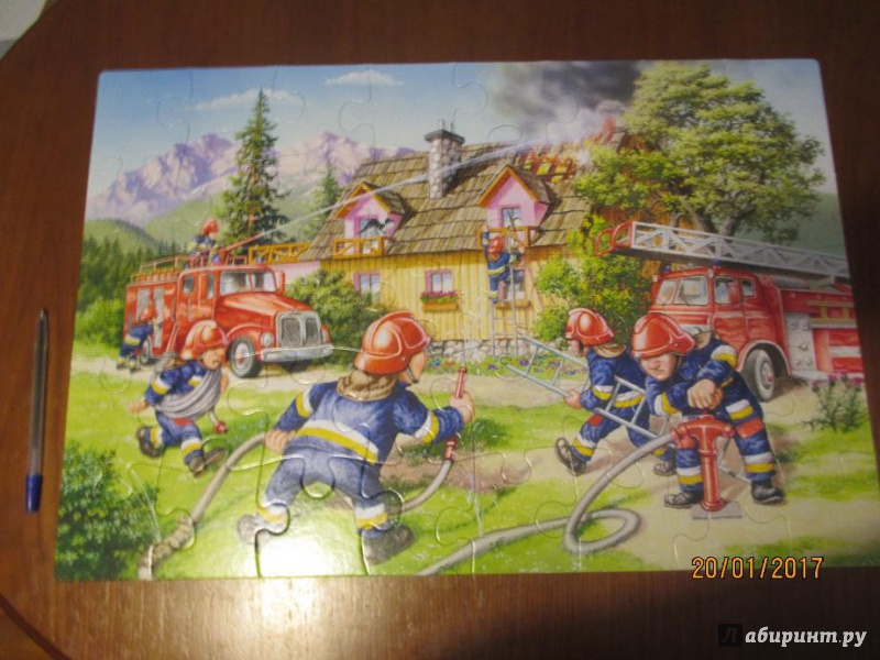 Иллюстрация 8 из 10 для Puzzle-40 MAXI "Пожарные" (В-040025) | Лабиринт - игрушки. Источник: Марина Епифанцева