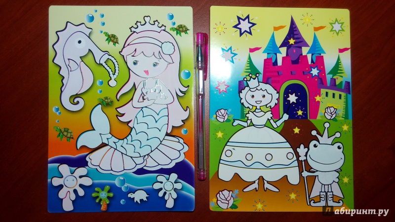 Иллюстрация 2 из 13 для Водная раскраска на картоне "Русалка. Принцесса" | Лабиринт - книги. Источник: Alenta  Valenta