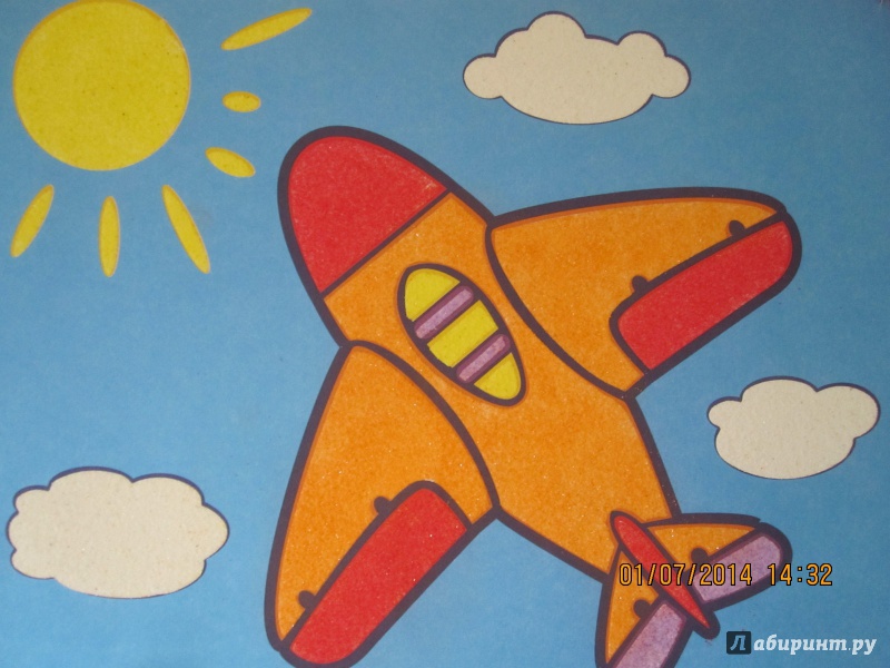 Иллюстрация 3 из 7 для Картинка из песка "Самолетик" (2626) | Лабиринт - игрушки. Источник: Русских  Юлия