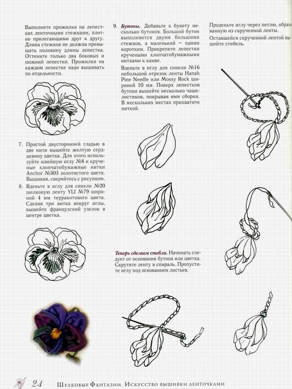 Иллюстрация 36 из 38 для Шелковые фантазии. Искусство вышивки ленточками - Элен Эрикссон | Лабиринт - книги. Источник: Panterra