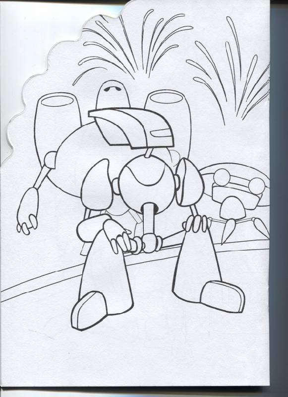 Иллюстрация 3 из 4 для Раскраска "Новый год в стране роботов". 5-9 лет | Лабиринт - книги. Источник: Марфа Посадница