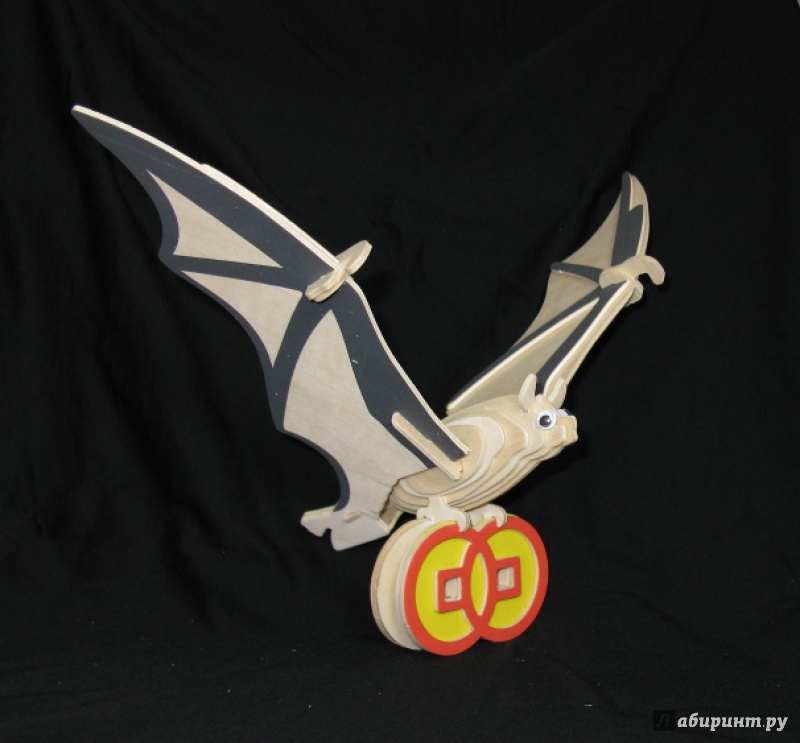 Иллюстрация 2 из 8 для Сборная деревянная модель. Летучая мышь (E041) | Лабиринт - игрушки. Источник: Loraine