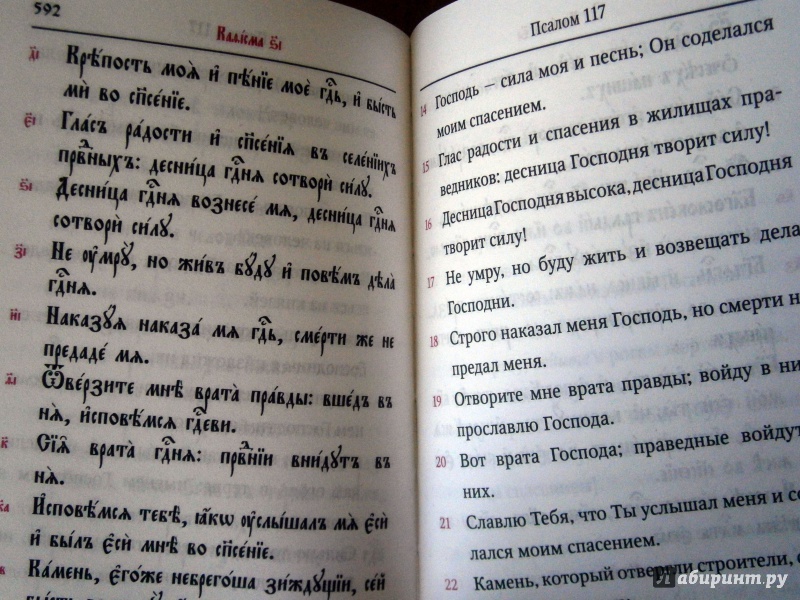 Иллюстрация 12 из 14 для Псалтирь учебная с параллельным переводом на русский язык | Лабиринт - книги. Источник: D8  _