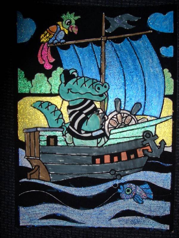 Иллюстрация 1 из 2 для Бархатная раскраска: Крокодил-путешественник (1532) | Лабиринт - игрушки. Источник: sher