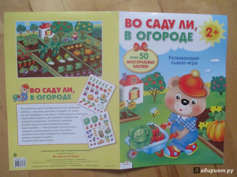 Иллюстрация 16 из 24 для Развивающий плакат-игра с многоразовыми наклейками "Во саду ли, в огороде" - М. Калугина | Лабиринт - игрушки. Источник: Fafenka