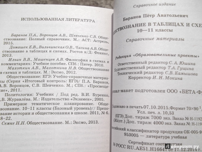 Иллюстрация 36 из 36 для Обществознание в таблицах и схемах. 10-11 классы - Петр Баранов | Лабиринт - книги. Источник: Рязанов  Антон Юрьевич