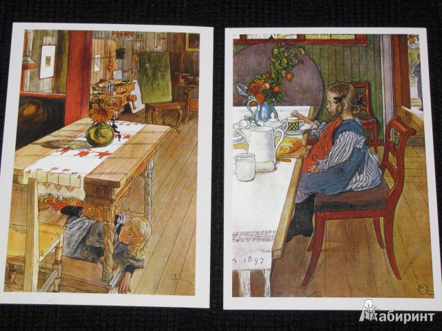 Иллюстрация 22 из 27 для Дом в лучах солнца. Карл Ларссон. На почтовых открытках - Карл Ларссон | Лабиринт - сувениры. Источник: Nemertona
