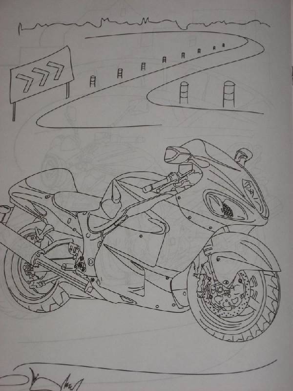 Иллюстрация 2 из 3 для Раскраска: Мотоциклы (Р040108) | Лабиринт - книги. Источник: Dana-ja