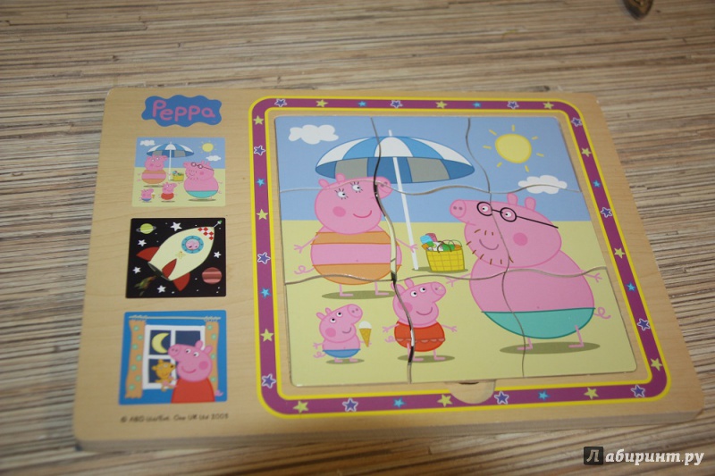 Иллюстрация 2 из 6 для Пазл трехслойный "Peppa Pig" (дерево) (24451) | Лабиринт - игрушки. Источник: Ватри