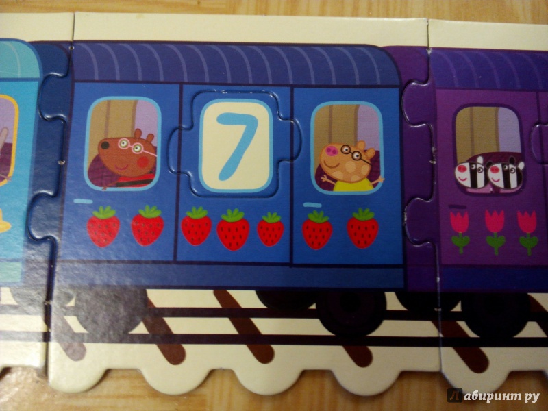 Иллюстрация 9 из 16 для Настольная игра Peppa Pig "Паровозик-пазл. Цифры и счет" (01563) | Лабиринт - игрушки. Источник: Цветкова Mария